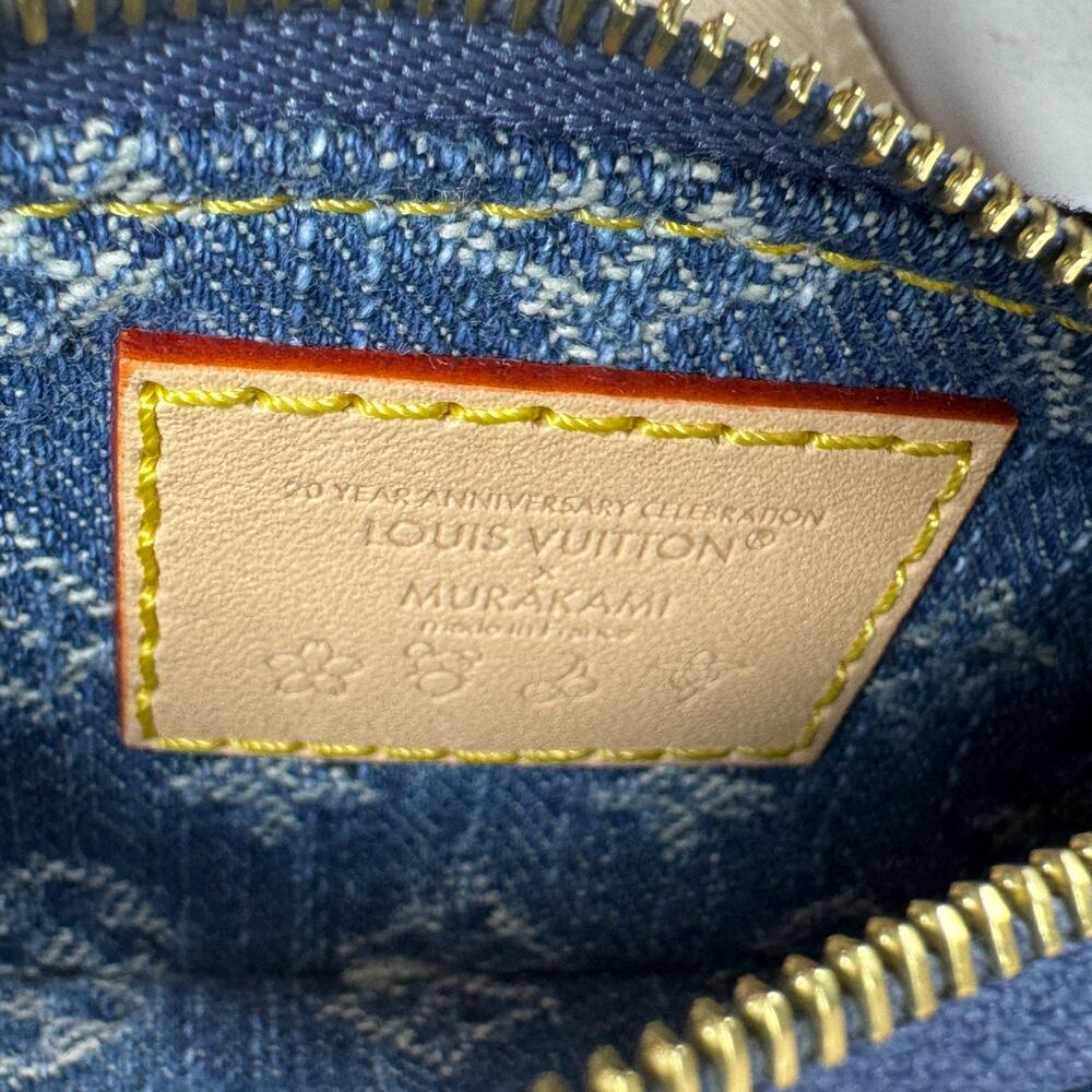 Louis Vuitton Denim Key Pouch Cherry LV X TM Murakami Monogram Cerises Bag Rare - Picture 7 of 14